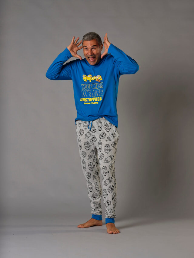 Pijama hombre largo de tejido de punto Minions