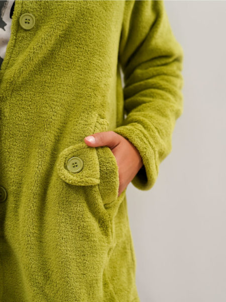 Bata para mujer polar verde