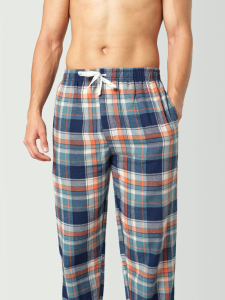 Pantalón de pijama a cuadros azul marino para hombre