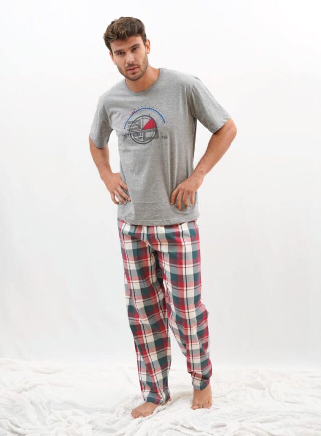 Pijama cuadros hombre verano