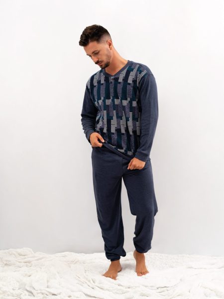 Pijama de hombre de invierno estilo étnico de Jacquard