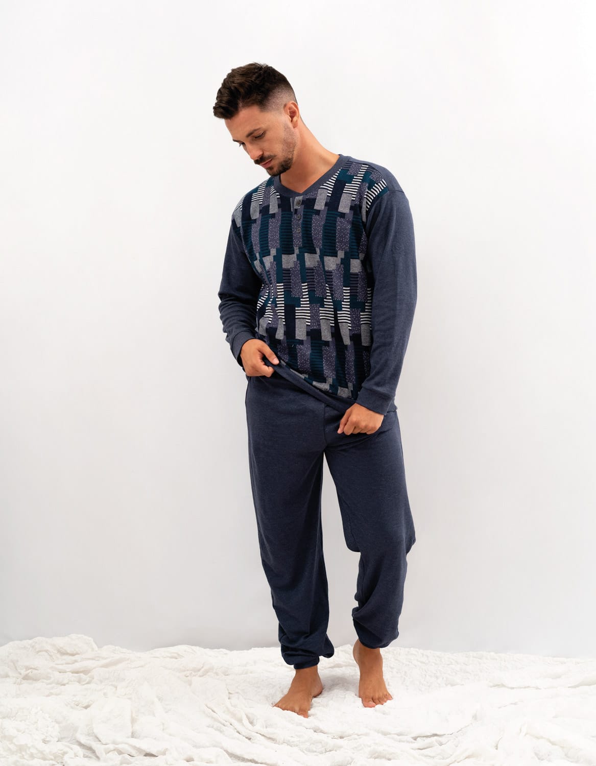 Pijama de hombre de invierno estilo étnico