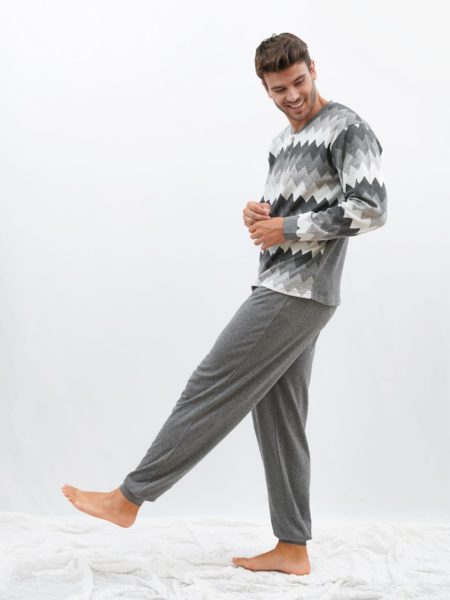 Pijama de hombre invierno en tonos grises