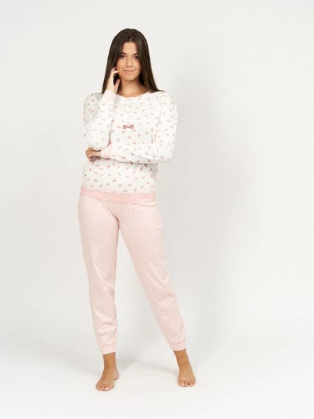 Pijama de mujer algodón color rosa