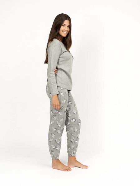 Pijama de invierno para mujer color gris