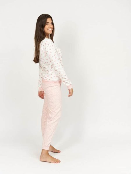 Pijama de mujer algodón color rosa