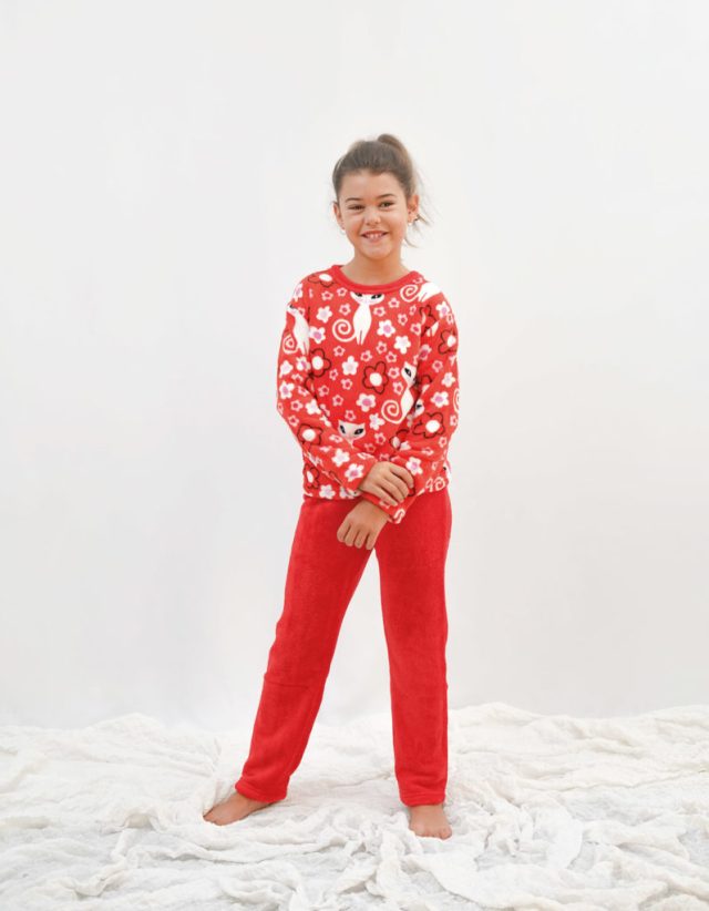 Pijama niña rojo