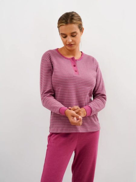 Pijama para mujer rosa estampado