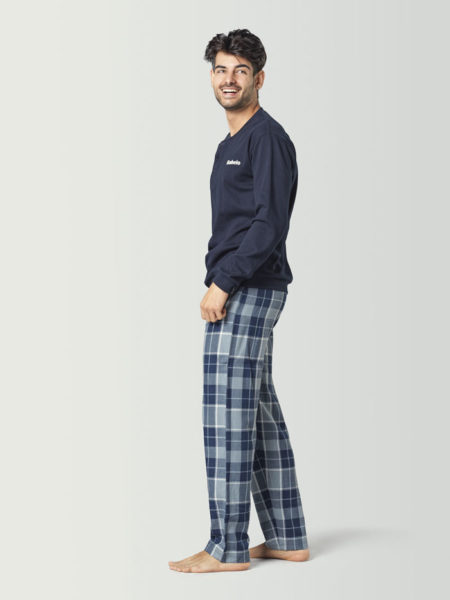 pijama a cuadros para hombre de invierno