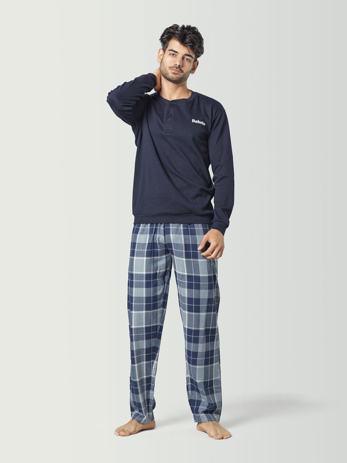 pijama de invierno para hombre con cuadros